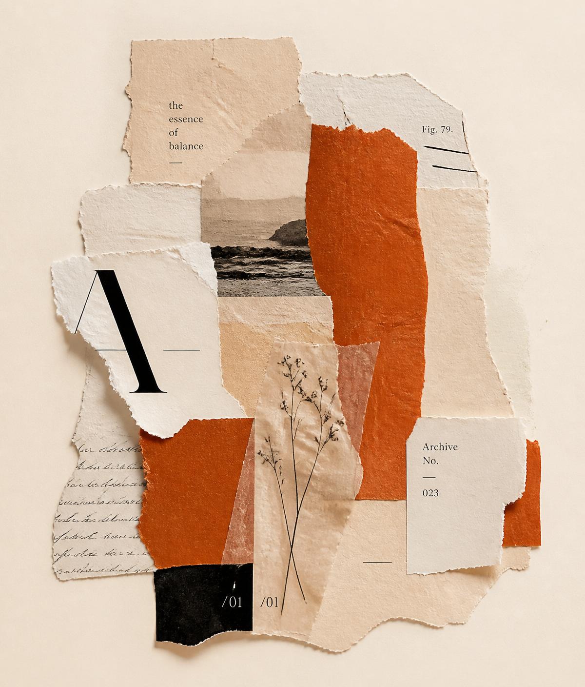 Torn paper collage illustrating ArtX creative craft